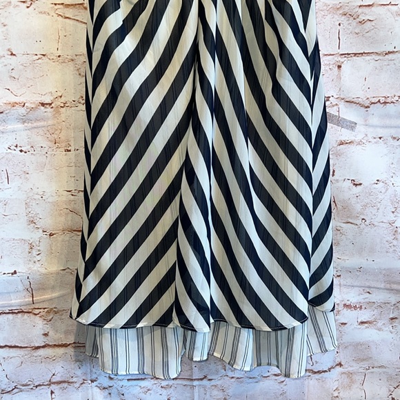Anthropology Silence Noise Dress Womens Small White Black Striped Sundress - Picture 7 of 8